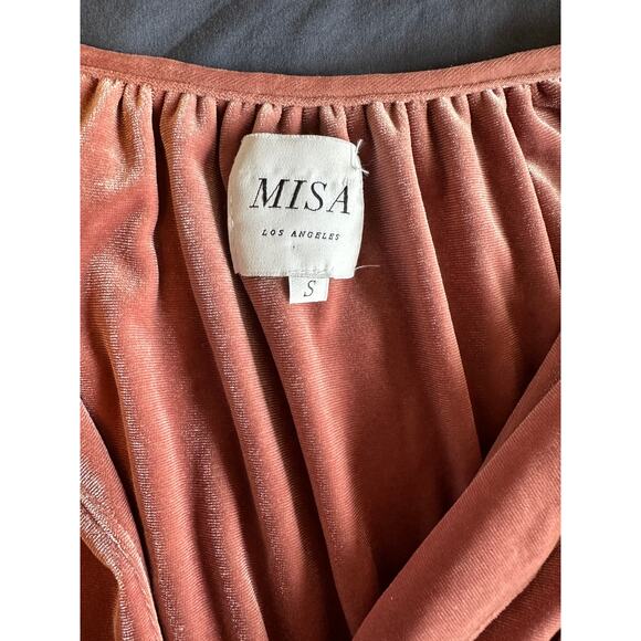 MISA Los Angeles velvet Harlow top size S, boho, romantic, feminine, blush pink - Picture 4 of 8